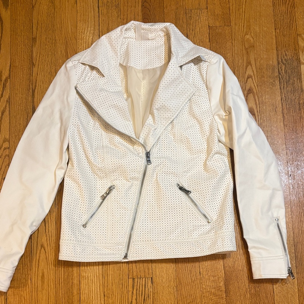 Forever 21 Off-White Faux Leather Jacket